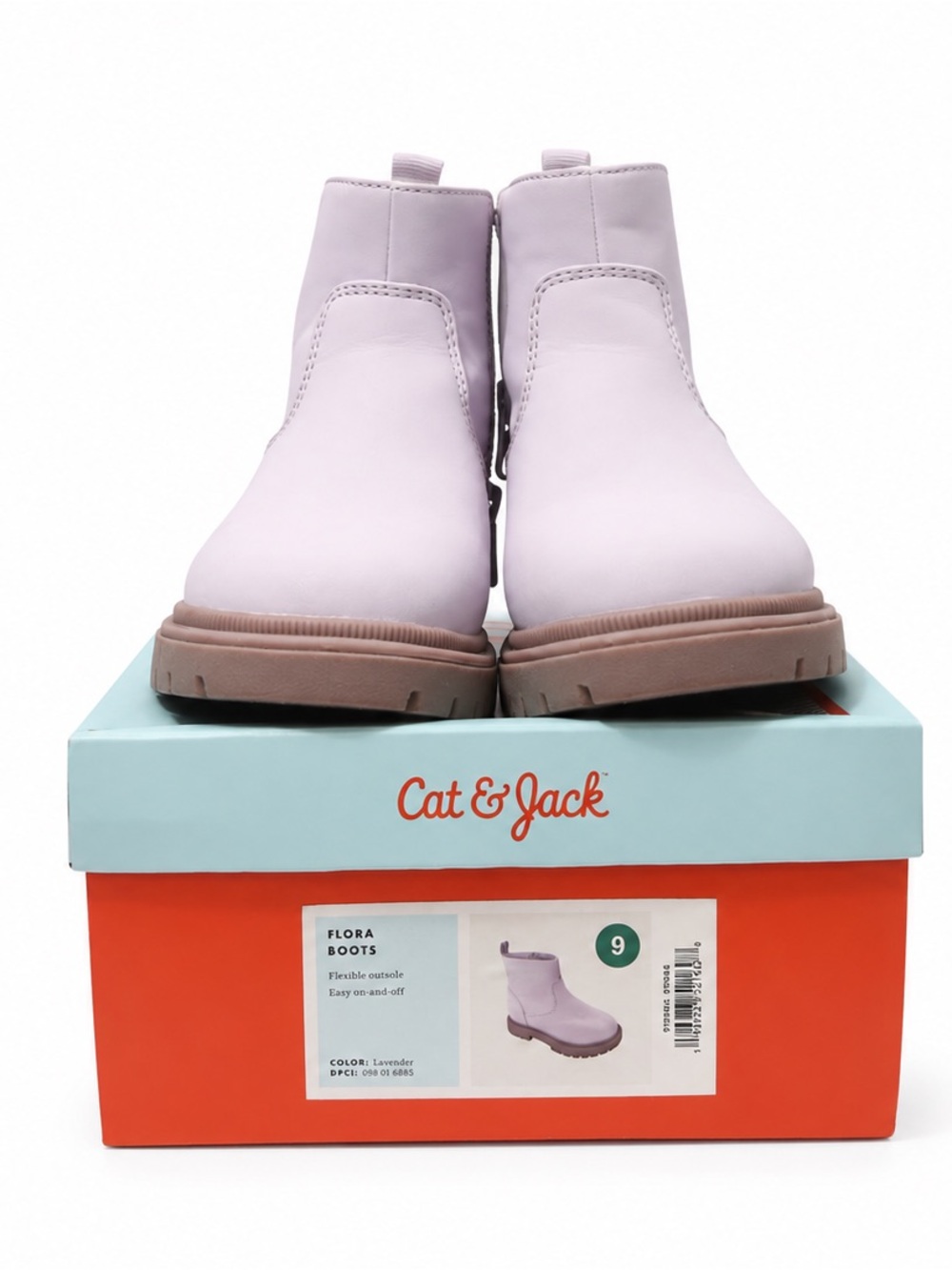 Cat & Jack Lavender Chelsea Boots with Tan Sole